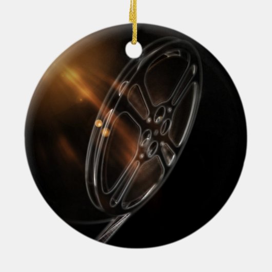 クールなビデオフィルムの生産映画巻き枠 セラミックオーナメント (裏面)
