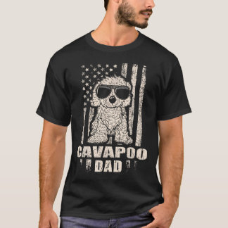 クールなビンテージ風のレトロなキャバプーのパパ Tシャツ