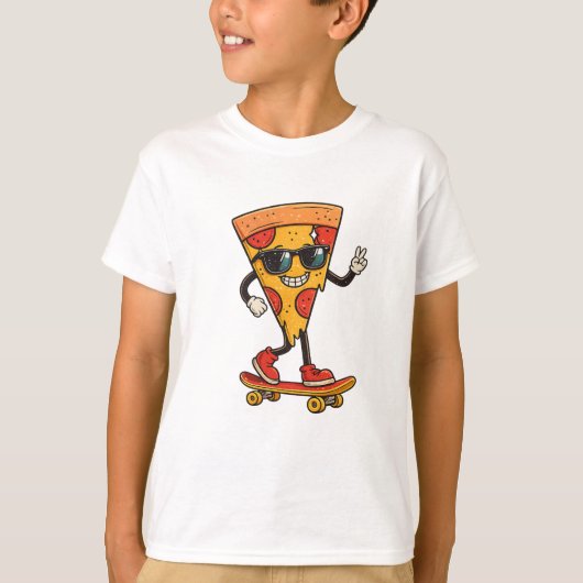 クールなピザスケーター Tシャツ (正面)