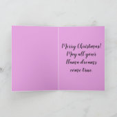 クールなピンクのクリスマス ラマ! クリスマスカード カード (内部)