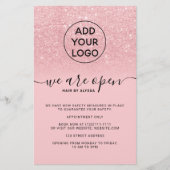 クールなピンクのグリッター価格ロゴ お知らせ フライヤー (正面)