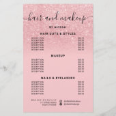 クールなピンクのグリッター価格ロゴ お知らせ フライヤー (裏面)