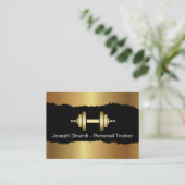 クールなフィットネスのトレーナーの名刺 名刺 (スタンド正面)