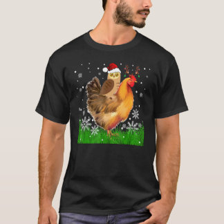 クールなフクロウに乗るトナカイのニワトリ クリスマスチキン Tシャツ