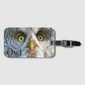 クールなフクロウの荷物タグ ラゲッジタグ (正面横)