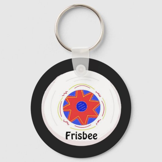 クールなフリスビーのデザイン キーホルダー (正面)