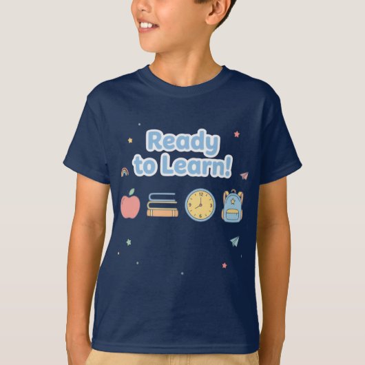 クールなブラックTシャツで新しい学年をスタート Tシャツ (正面)