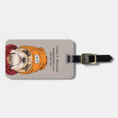 クールなブルドッグは|あなたの名前を加えます ラゲッジタグ (正面横)