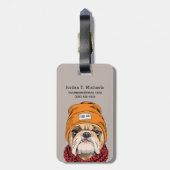 クールなブルドッグは|あなたの名前を加えます ラゲッジタグ (裏面縦)