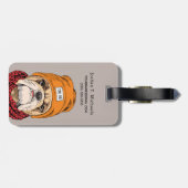 クールなブルドッグは|あなたの名前を加えます ラゲッジタグ (裏面横)