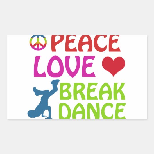 クールなブレイクダンスのデザイン 長方形シール (正面)