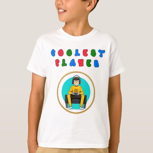 クールなプレイヤーを表すファンキーな文字 Tシャツ (正面)