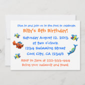 クールなプールを囲んでのパーティ 招待状 (裏面)