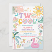 クールなプールパーティーの誕生日招待状 招待状 (正面)