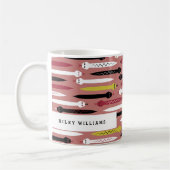 クールなヘビパターン-あなたの名前を加えて下さい コーヒーマグカップ (左)