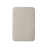 クールなベージュグレイジに小さな白の水玉模様 バスマット (正面縦)