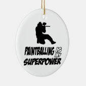 クールなペイントボールのデザイン セラミックオーナメント (右)