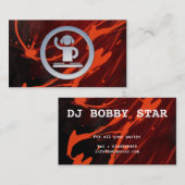 クールなペンキの(ばちゃばちゃ)跳ねるDJ 3dアイコン名刺 名刺 (正面/裏面)