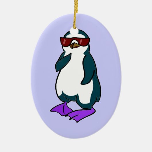 クールなペンギン セラミックオーナメント (正面)