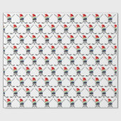 クールなホッケーのクリスマスの包装紙かあなたのイメージ ラッピングペーパー (フラット)