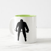クールなホッケー選手 ツートーンマグカップ (正面左)
