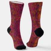 クールなホットピンクの抽象的な枝の模様 ソックス (傾斜あり)