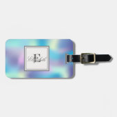 クールなホログラフィック、モノグラムカスタマイズ ラゲッジタグ (正面横)