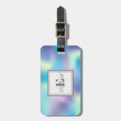 クールなホログラフィック、モノグラムカスタマイズ ラゲッジタグ (正面縦)