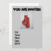 クールなボクシンググローブの招待状（誕生日） 招待状 (正面/裏面)