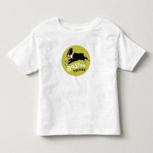 クールなボストンテリアのヴィンテージのスタイルのかわいい飼い犬 トドラーTシャツ