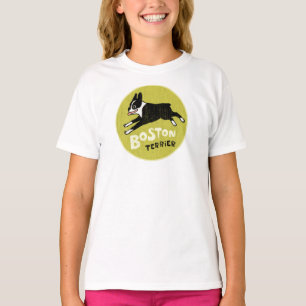 クールなボストンテリアのヴィンテージのスタイルのかわいい飼い犬 Tシャツ