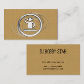 クールなボール紙の銀DJのロゴの名刺 名刺 (正面/裏面)