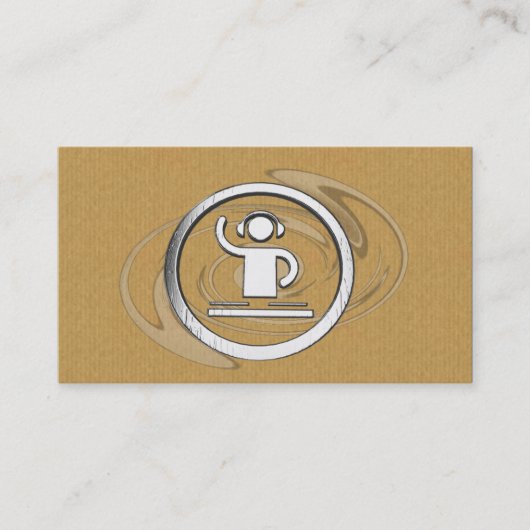 クールなボール紙の銀DJのロゴの名刺 名刺 (正面)