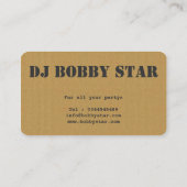 クールなボール紙円形DJアイコン名刺 名刺 (裏面)