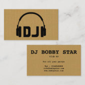 クールなボール紙DJのヘッドホーンアイコン名刺 名刺 (正面/裏面)