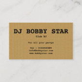 クールなボール紙DJのヘッドホーンアイコン名刺 名刺 (裏面)