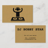 クールなボール紙DJのロゴの名刺 名刺 (正面/裏面)