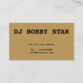 クールなボール紙DJのロゴの名刺 名刺 (裏面)