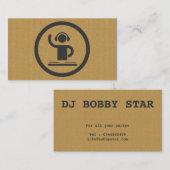 クールなボール紙DJアイコン名刺 名刺 (正面/裏面)