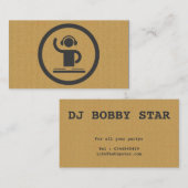 クールなボール紙DJアイコン名刺 名刺 (正面/裏面)