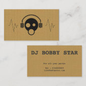 クールなボール紙DJアイコン名刺 名刺 (正面/裏面)