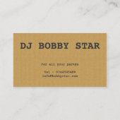 クールなボール紙DJアイコン名刺 名刺 (裏面)