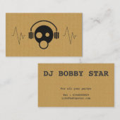 クールなボール紙DJアイコン名刺 名刺 (正面/裏面)