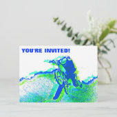 クールなポップアートのスタイルのフリースタイルBMXのライダー 招待状 (スタンド正面)