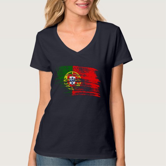 クールなポルトガルの旗のデザイン Tシャツ (正面)