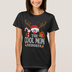 クールなママのトナカイの家族とクリスマスにぴったりマッチ Tシャツ