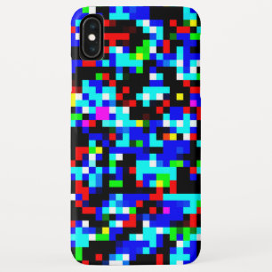 クールなマルチカラーの四角いライン模様 iPhone XS MAXケース