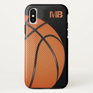 クールなメンズバスケットボールのモノグラムのテーマ iPhone X ケース