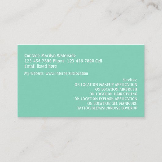 クールなメーキャップアーティストの名刺 名刺 (裏面)