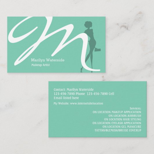 クールなメーキャップアーティストの名刺 名刺 (正面/裏面)